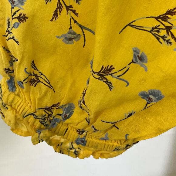 Happy X Nature By Kate Hudson Dress Size Large Ditsy Mini Floral Ruffle Yellow - Picture 7 of 16
